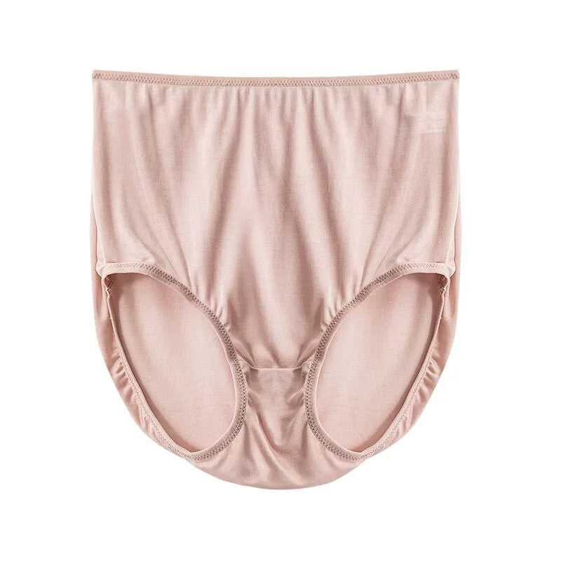 Dusty-rose high-rise silk brief