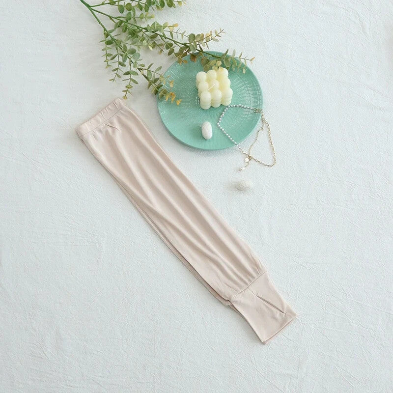 Nude silk arm sleeves