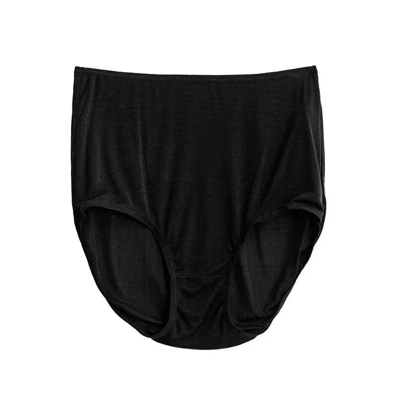 Black high-rise silk brief