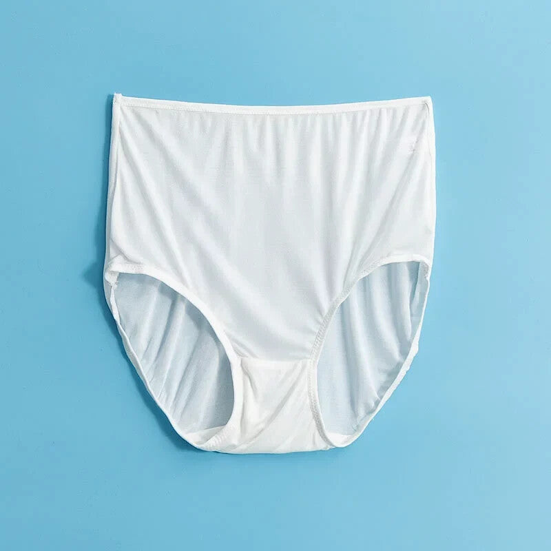 Ivory high-rise silk brief