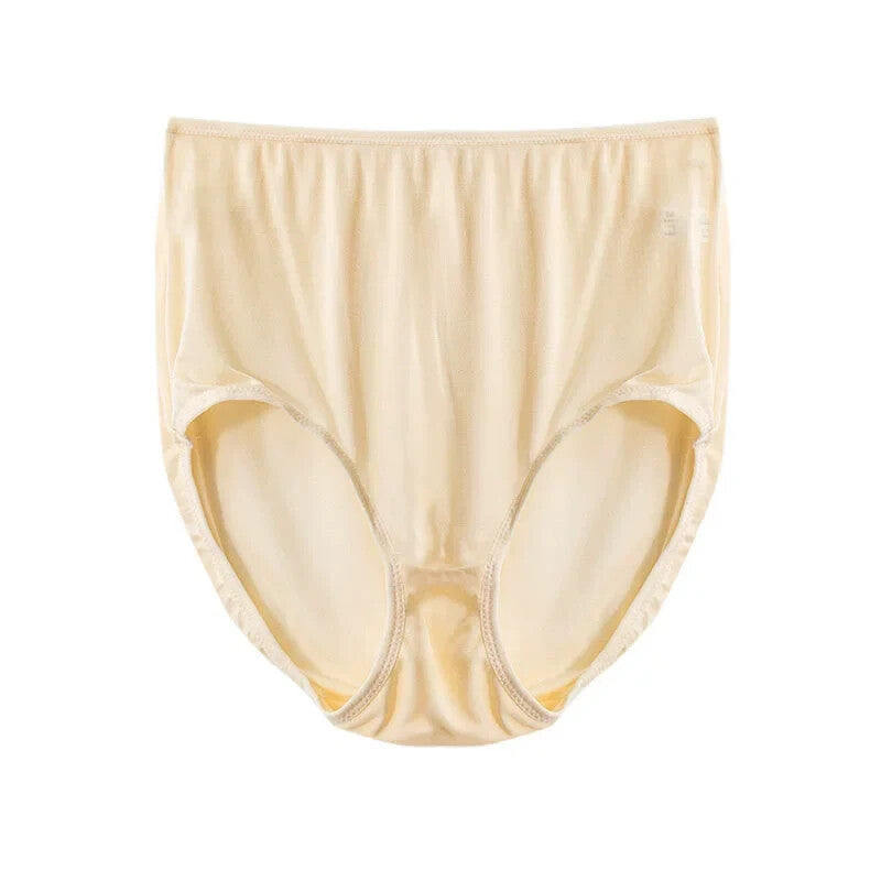 Nude high-rise silk brief