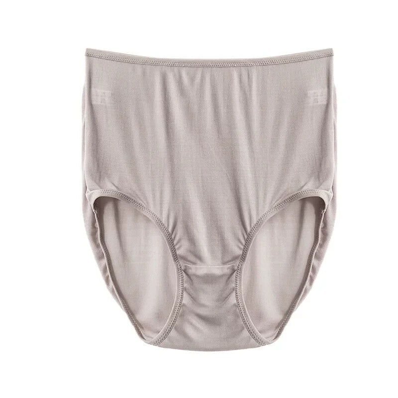 Silver-gray high-rise silk brief