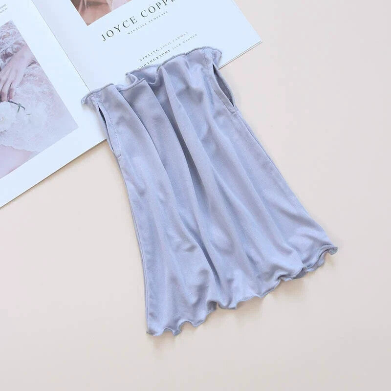 Silver-gray silk face cover